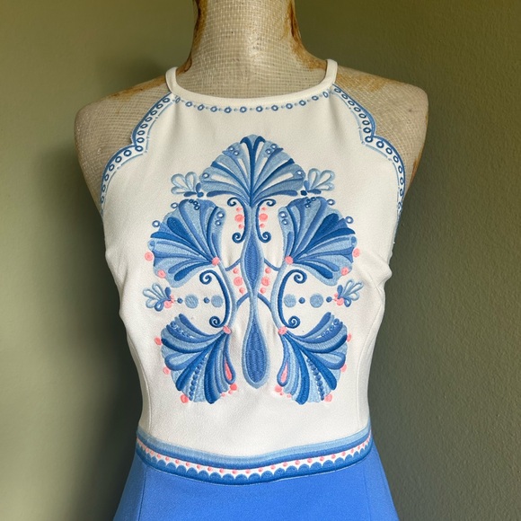 Lilly Pulitzer Blue and White Halter Dress - Picture 3 of 10